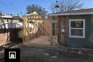 Room addition wood framing